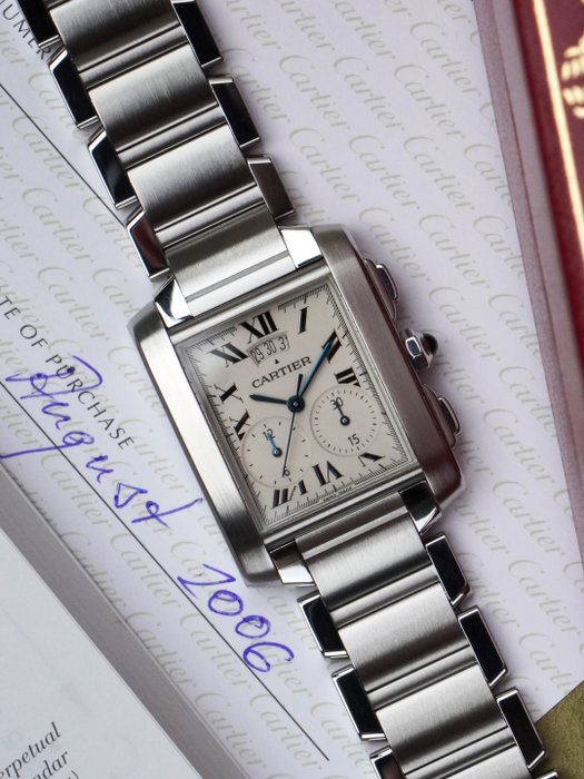Cartier - Tank Française Chronoflex - 2653 - Unisexe - 2000-2010