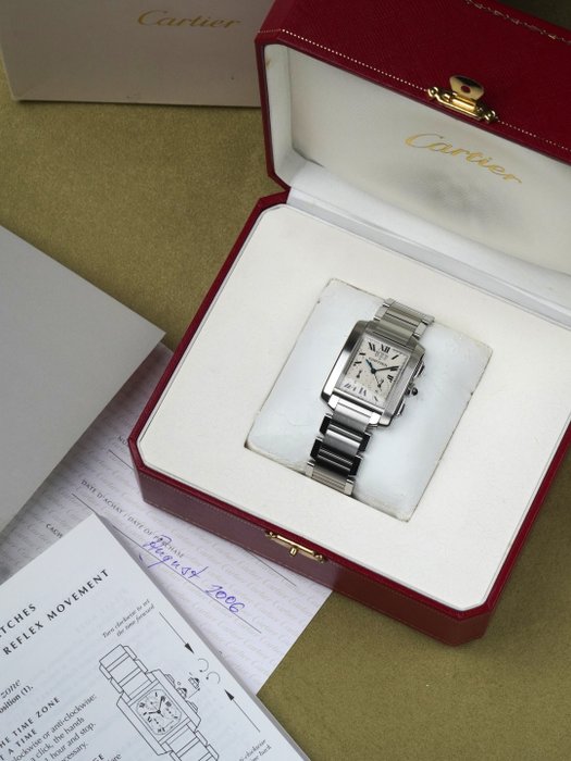 Cartier - Tank Française Chronoflex - 2653 - Unisexe - 2000-2010