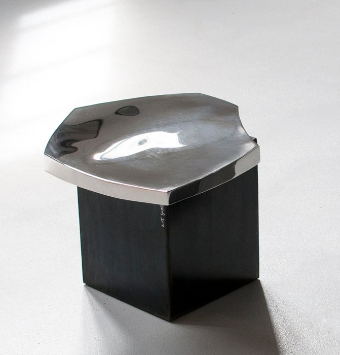 Pol Quadens - Table basse - Acier inoxydable - Pebble table