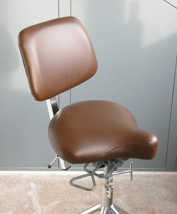 Mercado - Chaise - Chaise de travail réglable - Chromé(e), Cuir synthétique, Métal - Reha
