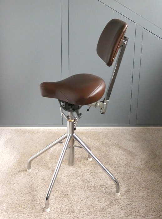 Mercado - Chaise - Chaise de travail réglable - Chromé(e), Cuir synthétique, Métal - Reha