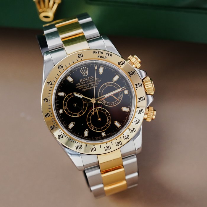 Rolex - Daytona Cosmograph Black Dial Two Tone - 116523 - Homme - 2000-2010