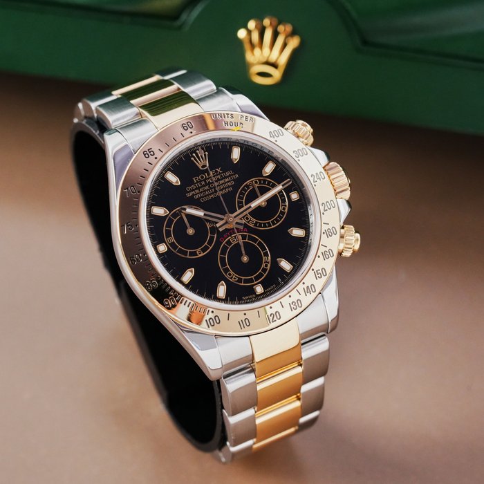 Rolex - Daytona Cosmograph Black Dial Two Tone 18k - 116523 - Homme - 2000-2010