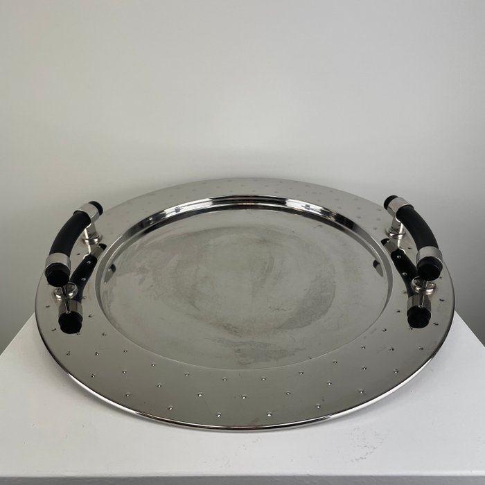 Alessi - Michael Graves - Plateau - Acier inoxydable poli 18/10 - Plateau rond avec poignées
