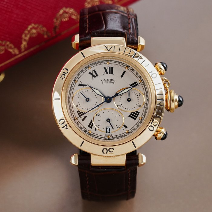 Cartier - Pasha Plongeur Chronograph 18k Gold - 2111 - Homme - 1990-1999
