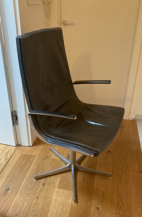 Knoll - Bernd Münzebrock - Chaise de bureau - Chaise Logos - Acier, Cuir