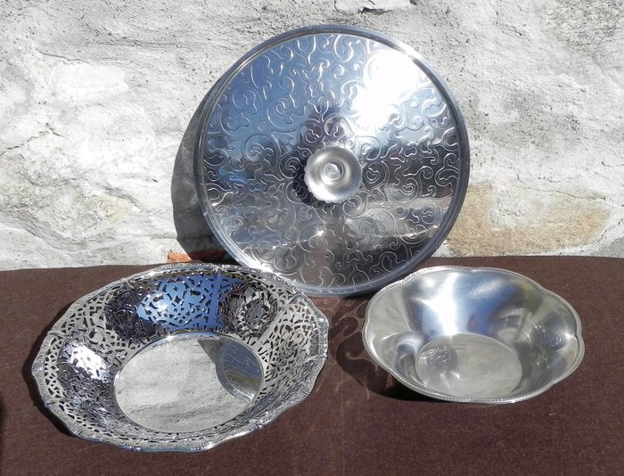 Alessi - Marcel Wanders, altri - Panier (3) - mod. 821 - Baroque - Couvercle habillé - Panier à mercure - Acier, métal chromé