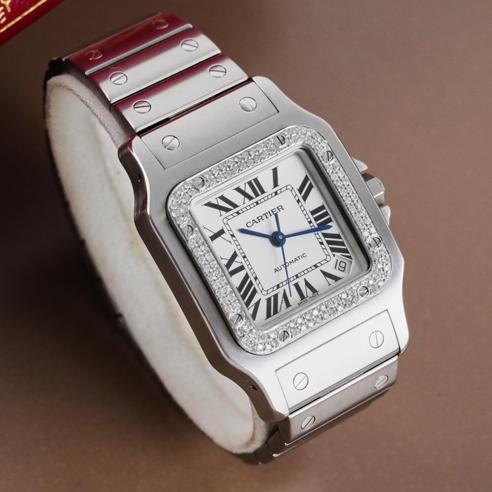 Cartier - Santos Galbee Diamond Bezel - W20098D6 - Homme - 2010-2020