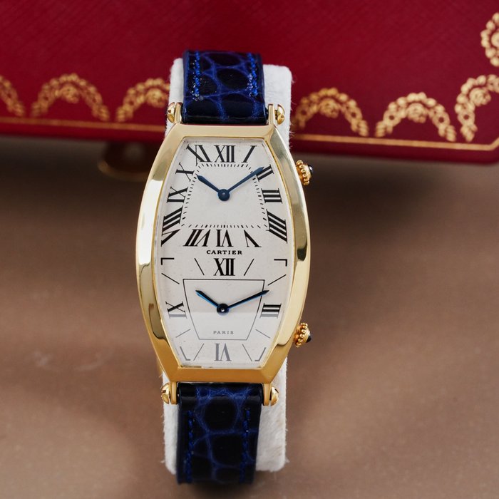 Cartier - Paris Tonneau Dual Time 18k Gold - W1502853 - Femme - 1990-1999
