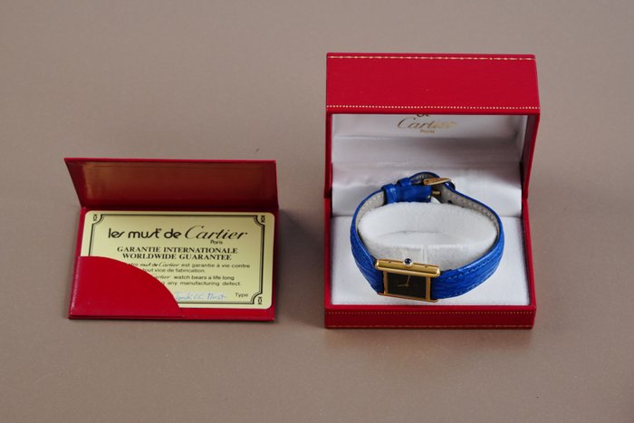 Cartier - Must De Cartier Tank Black Dial - 3187 - Femme - 1990-1999