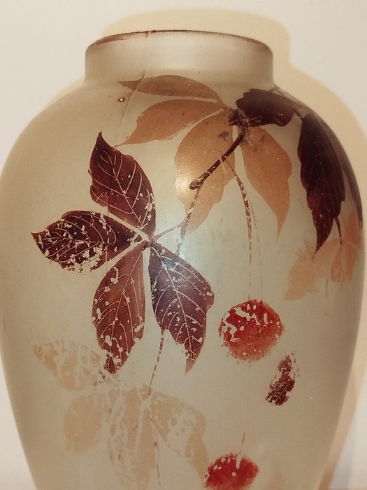 JEM éleve de François Théodore Legras (1839-1916) - Grand vase signé - - Vase à fleur unique - Verre