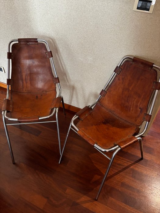 Dal Vera - selezionato da Charlotte Perriand - Chaise (2) - Les Arcs - Acier, Cuir