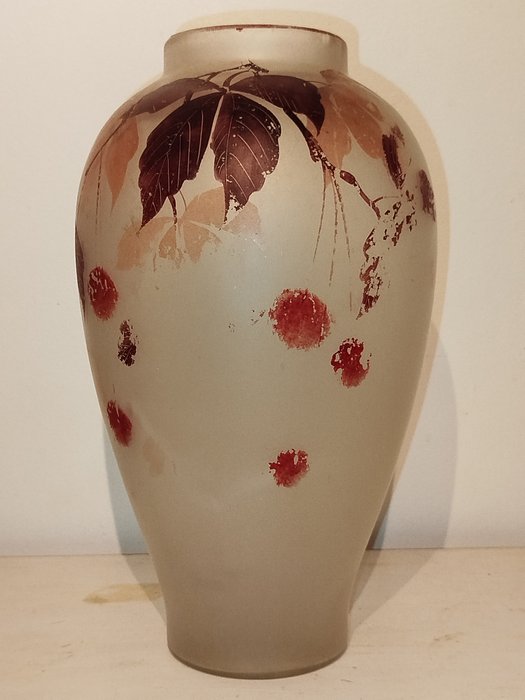 JEM éleve de François Théodore Legras (1839-1916) - Grand vase signé - - Vase à fleur unique - Verre