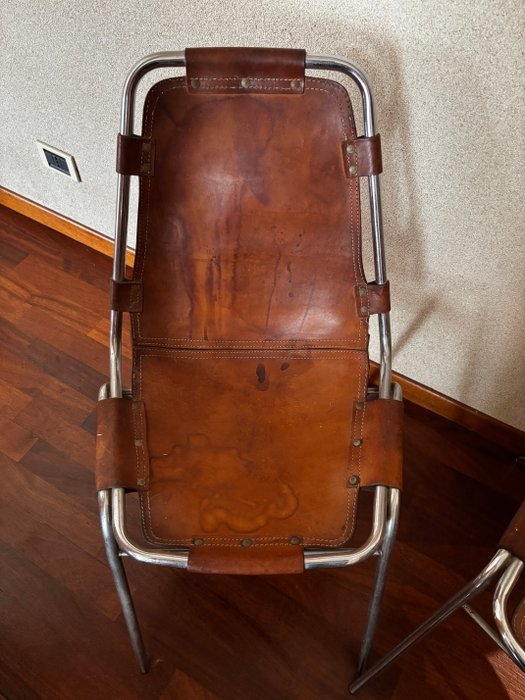 Dal Vera - selezionato da Charlotte Perriand - Chaise (2) - Les Arcs - Acier, Cuir