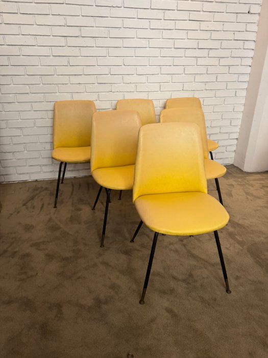 Rima - Gastone Rinaldi - Chaise (6) - Laiton, Métal - 6 chaises DU 22