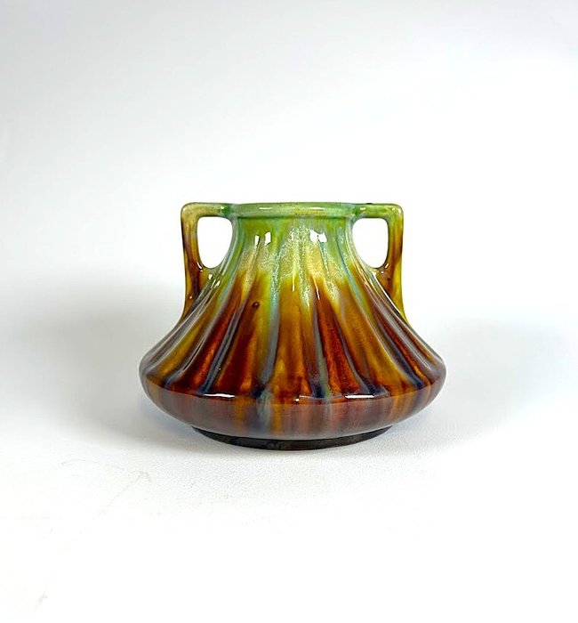 Faïenceries de Thulin - Vase (2) - Céramique Art Déco - 2 vases en émail polychrome