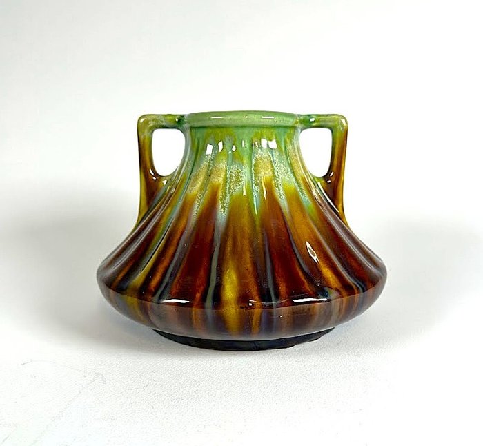 Faïenceries de Thulin - Vase (2) - Céramique Art Déco - 2 vases en émail polychrome