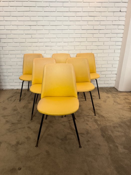 Rima - Gastone Rinaldi - Chaise (6) - Laiton, Métal - 6 chaises DU 22