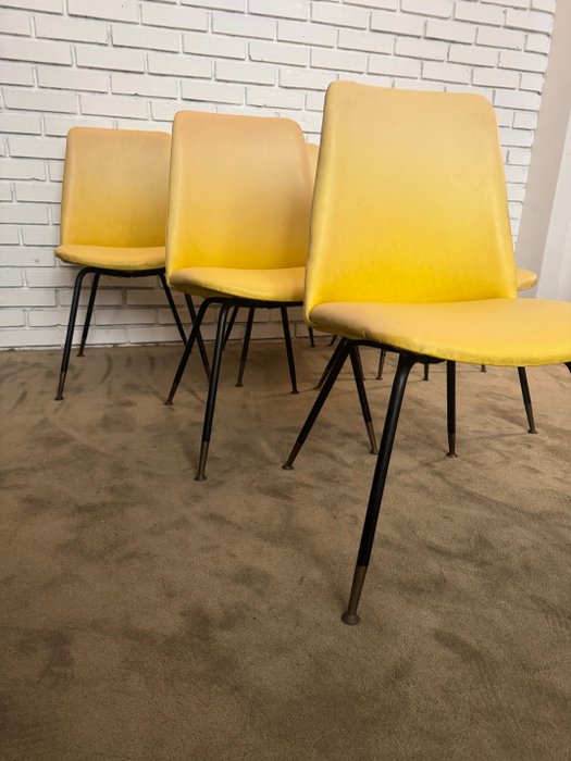 Rima - Gastone Rinaldi - Chaise (6) - Laiton, Métal - 6 chaises DU 22