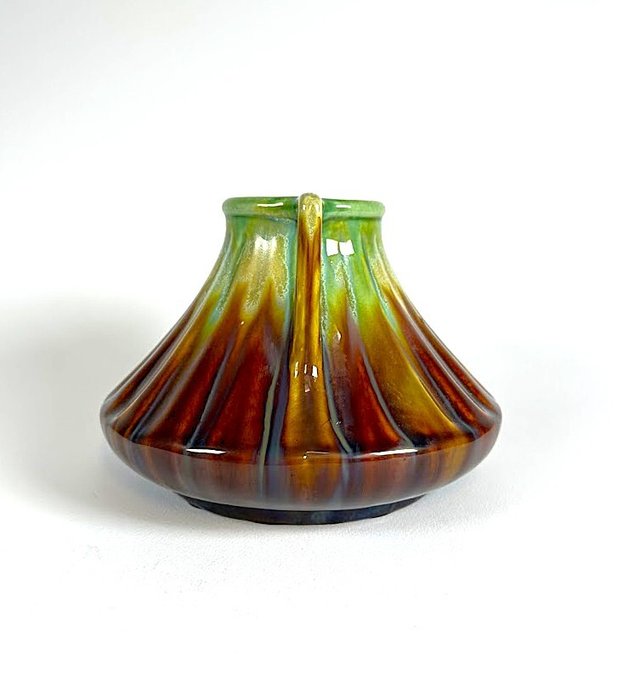 Faïenceries de Thulin - Vase (2) - Céramique Art Déco - 2 vases en émail polychrome