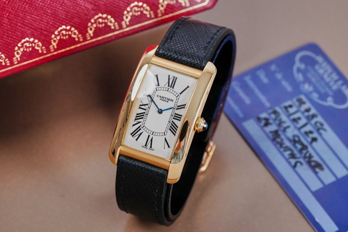 Cartier - Tank Américaine 18k Yellow Gold %27Collection Privée Cartier Paris%27 - 1735 - Homme - 1990-1999