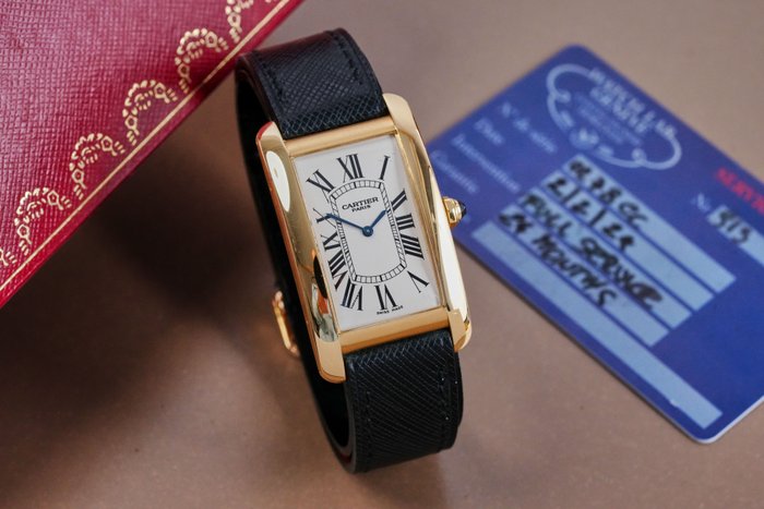 Cartier - Tank Américaine 18k Yellow Gold %27Collection Privée Cartier Paris%27 - 1735 - Homme - 1990-1999