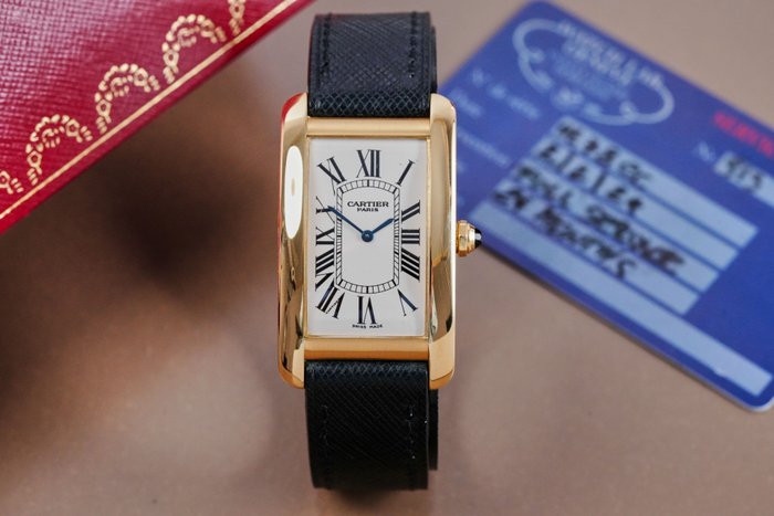 Cartier - Tank Américaine 18k Yellow Gold %27Collection Privée Cartier Paris%27 - 1735 - Homme - 1990-1999
