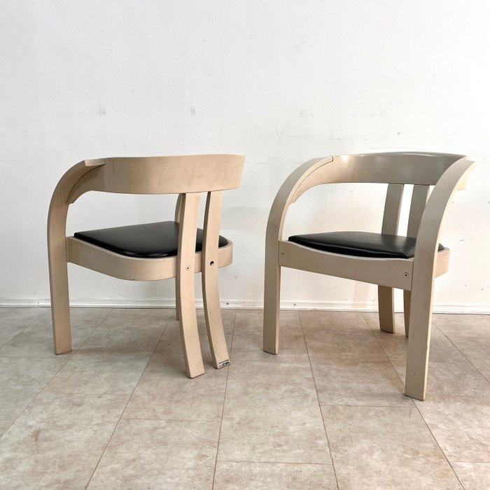 Poltronova - Giovanni & Giampiero Battista Bassi - Chaise (4) - Elisa - Bois, Cuir