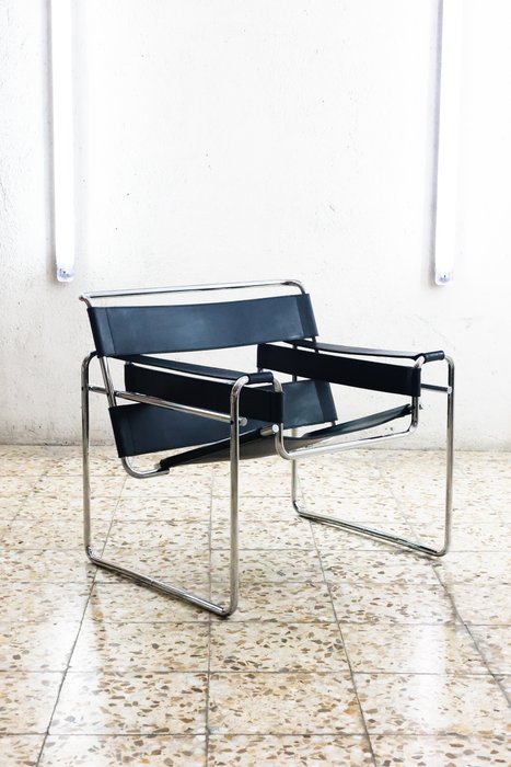 Knoll - Marcel Breuer - Chaise longue - Chaise Wassily - Acier inoxydable, Cuir - Lot 2/2