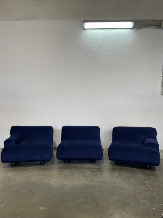 Cassina - Vico Magistretti - Canapé - Canapé Fiandra - Contreplaqué, Polyuréthane, Velours - Canapé Fiandra