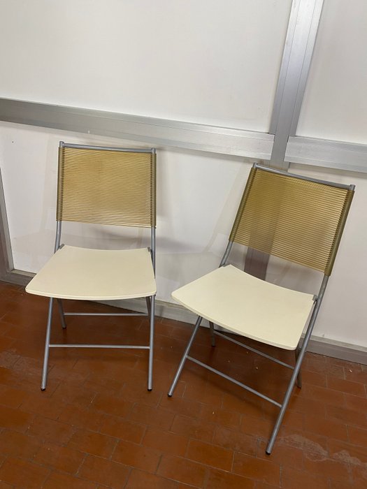Fly Line - Emilio Nanni - Chaise pliante (2) - Métal, Plastique - Paire de chaises pliantes au design
