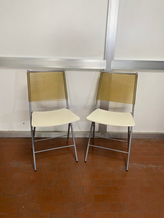 Fly Line - Emilio Nanni - Chaise pliante (2) - Métal, Plastique - Paire de chaises pliantes au design