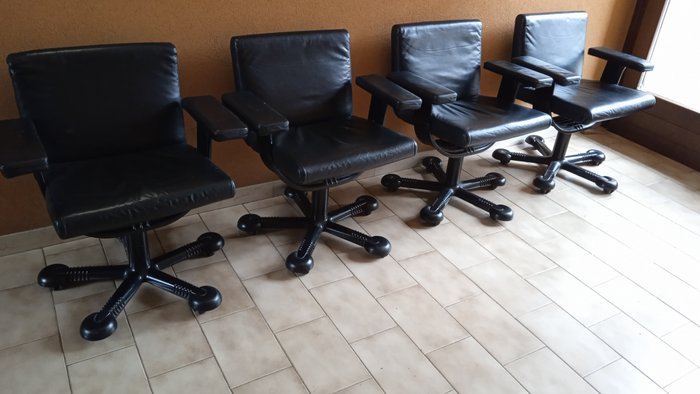 Molteni - Afra & Tobia Scarpa - Mix - Chaise de bureau (4) - Cuir de veau