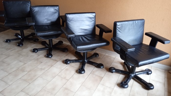 Molteni - Afra & Tobia Scarpa - Mix - Chaise de bureau (4) - Cuir de veau