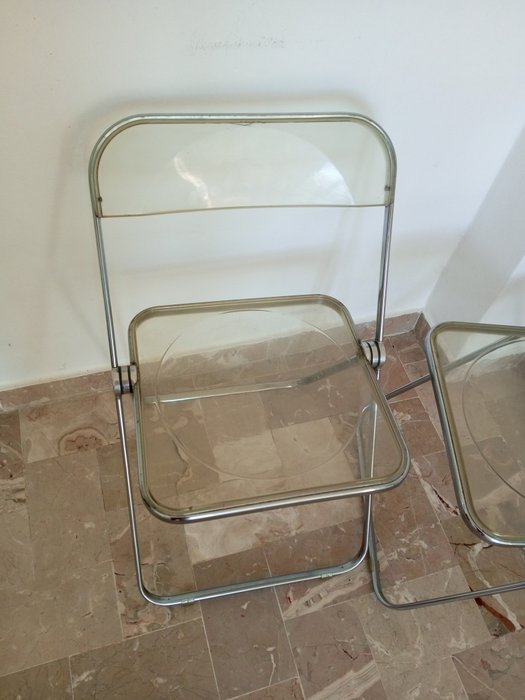 Anonima Castelli - Giancarlo Piretti - Chaise empilable (2) - PLIA fumé et chrome - Métal, Plastique - PLIA