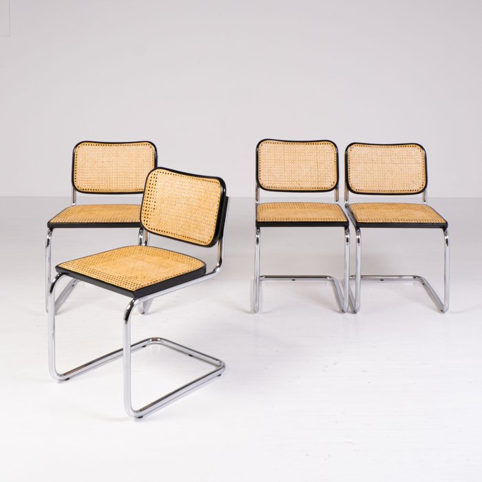 Gavina - Marcel Breuer - Chaise (4) - Cesca - Acier, paille de Vienne