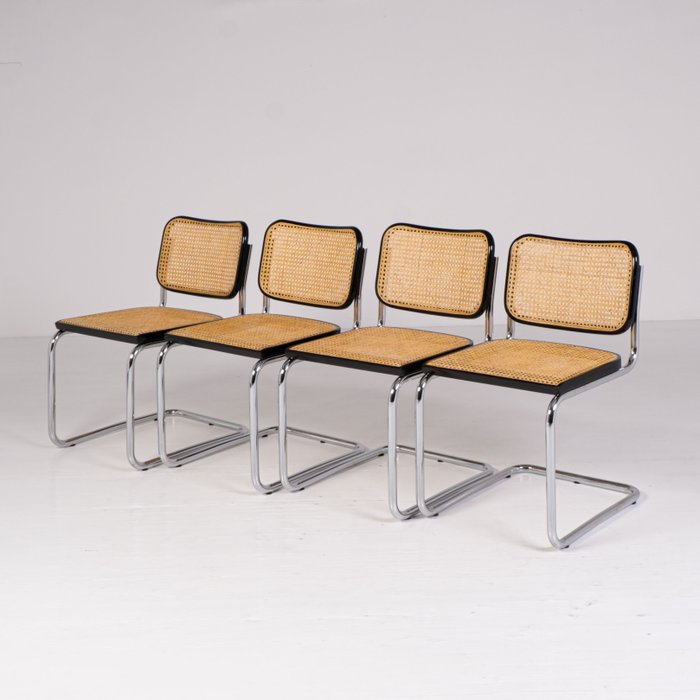 Gavina - Marcel Breuer - Chaise (4) - Cesca - Acier, paille de Vienne