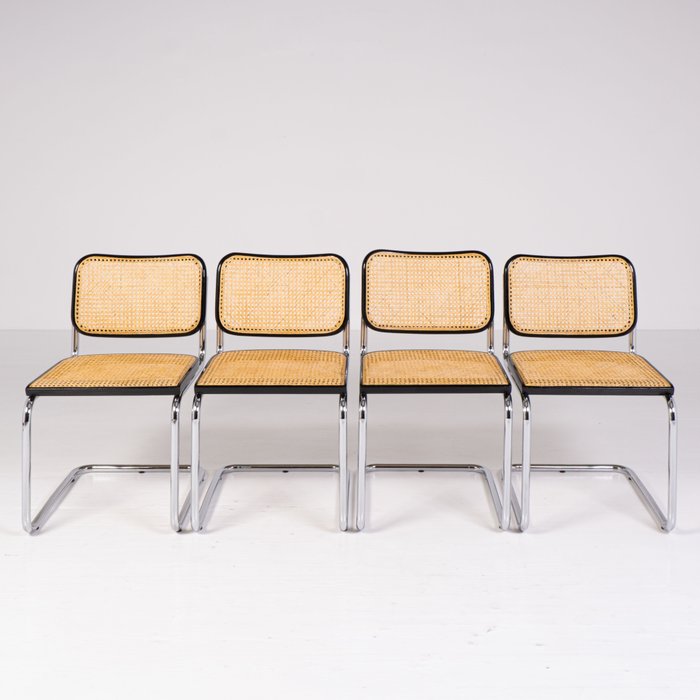 Gavina - Marcel Breuer - Chaise (4) - Cesca - Acier, paille de Vienne