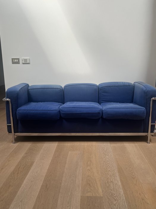 Cassina - Le Corbusier - Canapé - LC2 - Acier, Coton - Canapé LC2 Cassina