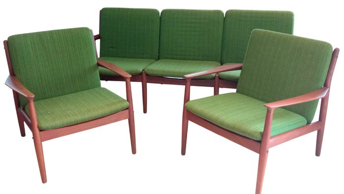 Glostrup Mobelfabrik - Canapé (3) - Teck - Vintage salon Scandinave