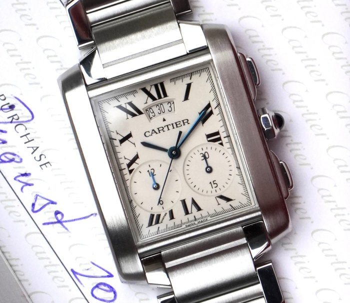 Cartier - Tank Française Chronoflex - 2653 - Unisexe - 2000-2010