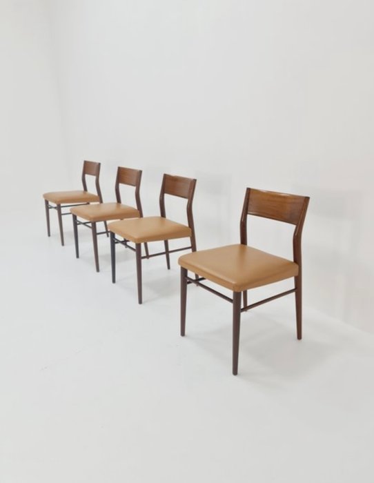 Wilkhahn - Georg Leowald - Chaise de salle à manger - Cuir, Teck