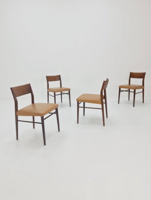 Wilkhahn - Georg Leowald - Chaise de salle à manger - Cuir, Teck