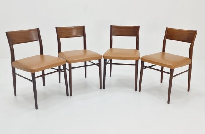 Wilkhahn - Georg Leowald - Chaise de salle à manger - Cuir, Teck