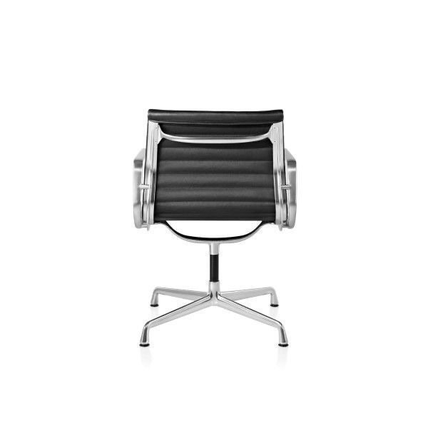 Vitra - Charles & Ray Eames - Fauteuil - EA108 - cuir - chrome - Chaise en aluminium Eames (1/2)
