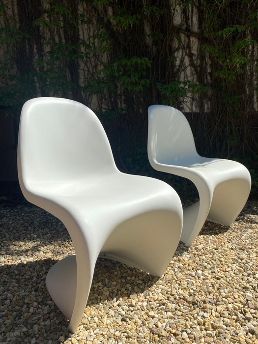 Vitra - Verner Panton - Chaise (2) - Chaise Panton - Polypropylène - Finition mate blanche