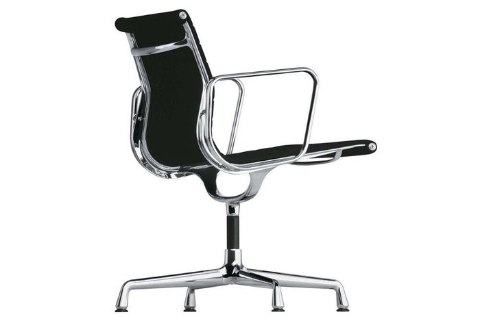 Vitra - Charles & Ray Eames - Fauteuil - EA108 - cuir - chrome - Chaise en aluminium Eames (1/2)
