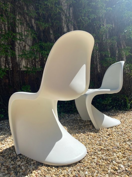 Vitra - Verner Panton - Chaise (2) - Chaise Panton - Polypropylène - Finition mate blanche