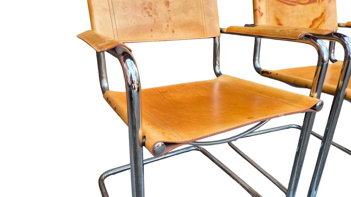 Matteo Grassi - Chaise (2) - MG5 - Cuir de veau - jaune moutarde