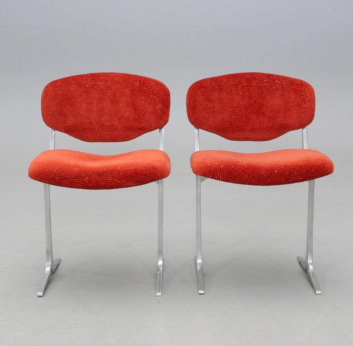 Ligne Roset - Pierre Pichard - Chaise (6) - Aluminium, peluche